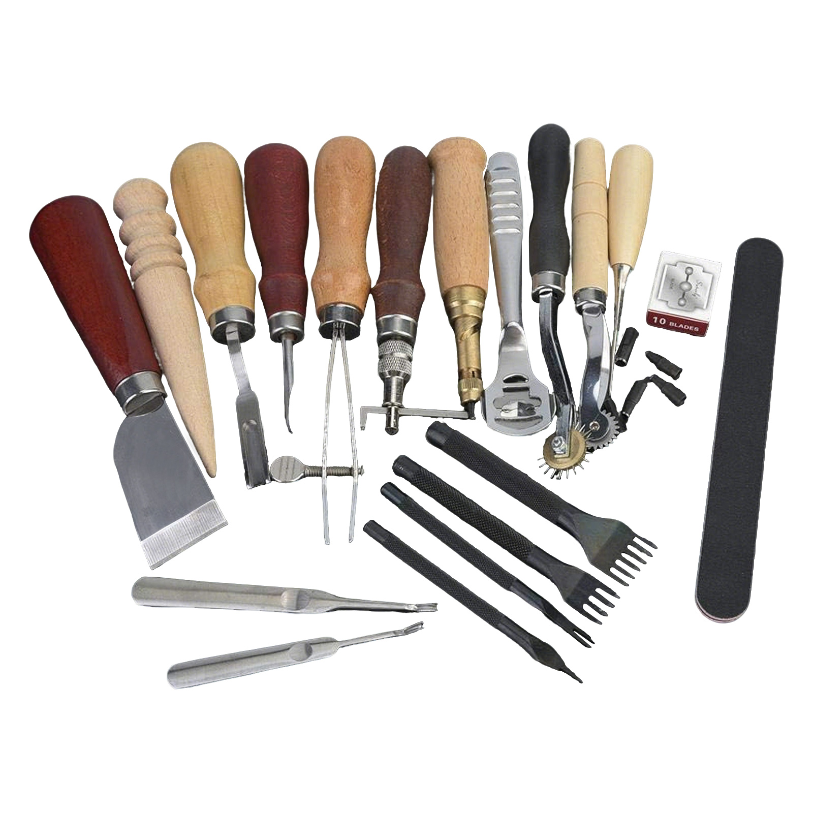 Beginner Leatherwork Kit - Leather Tools, 19 Pcs Leather Craft