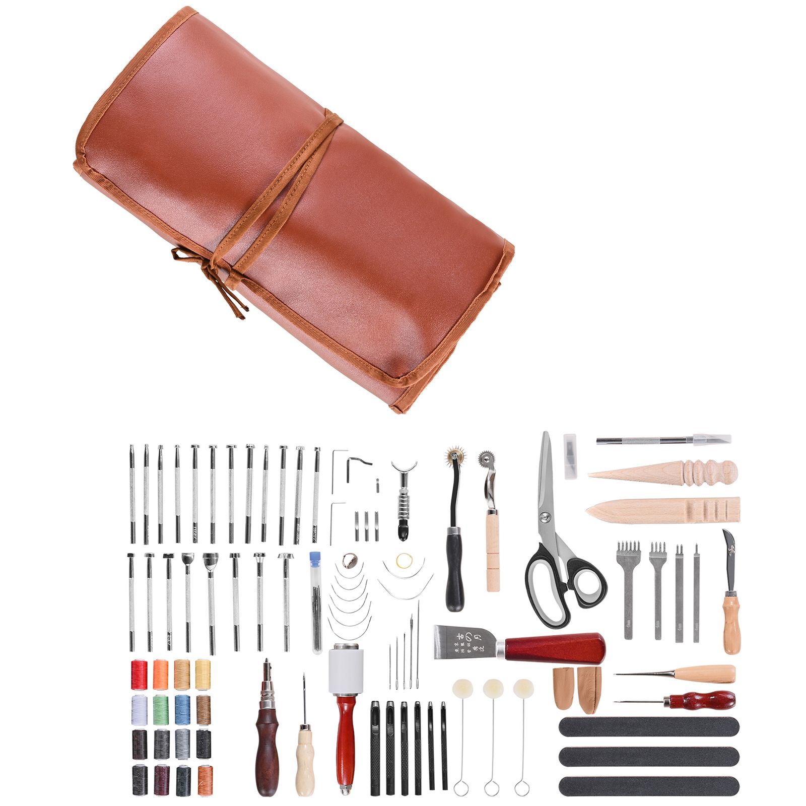 Beginner Leatherwork Kit - Leather Working Tools Kit, 92 PCS