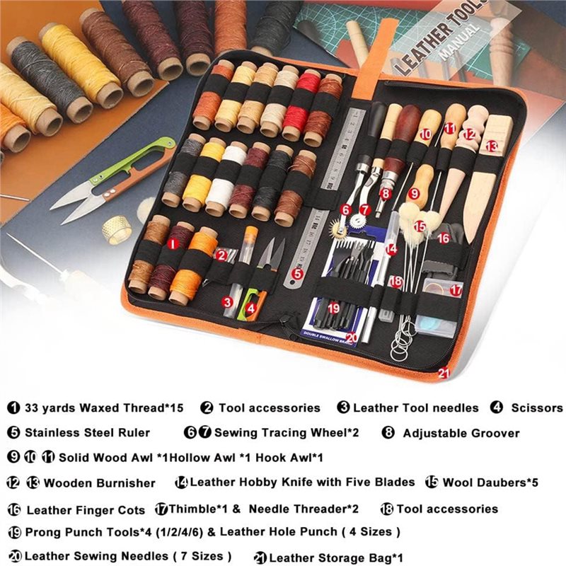 AB08-Leather Working Tools Kit - đánh giá và giá Beginner Leatherwork Kit