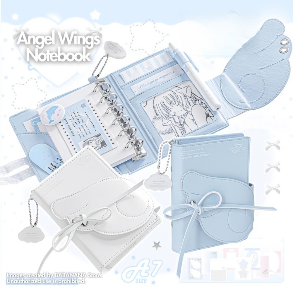 Kawaii Angel Wings Notebook A7 - đánh giá và giá Leather Work Diary