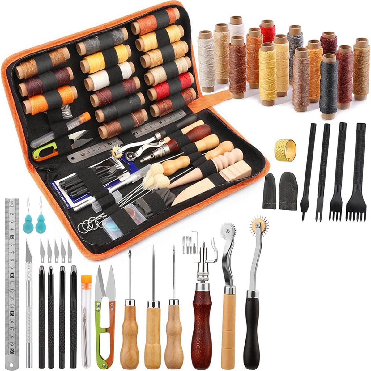 66Pcs Leather Working Tools Ki - đánh giá và giá Beginner Leatherwork Kit