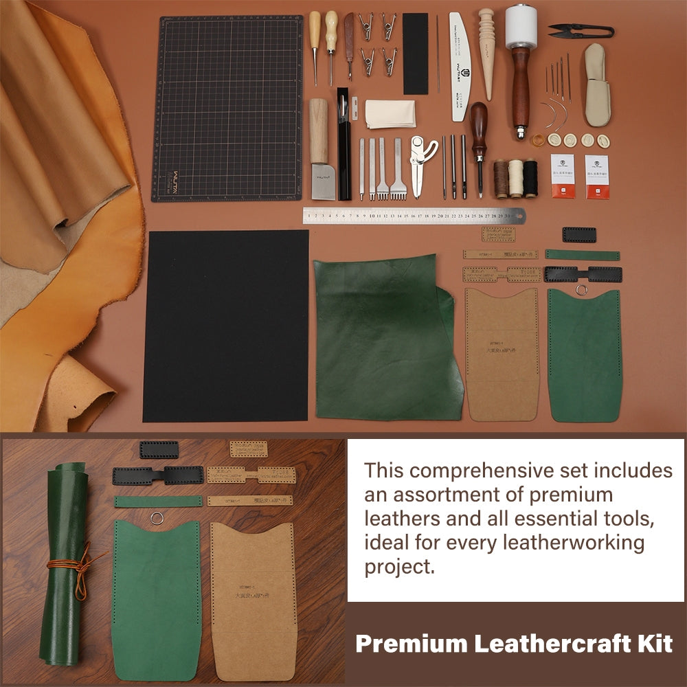 WUTA 74Pcs Leather Craft Tools - đánh giá và giá Beginner Leatherwork Kit