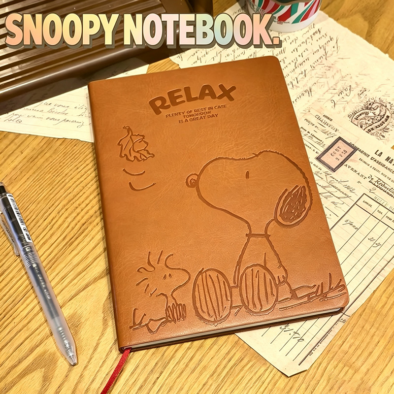 Vintage Snoopy A5 Leather Note - đánh giá và giá Leather Work Diary